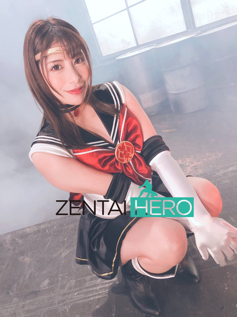 特摄giga黑色缎面美圣女水手服 美少女战士体操连体裙 舞台表演服 - 图0