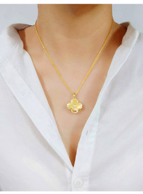 S925纯银刻字相盒可打开照片纪念吊坠项链送女友防水四叶草定制