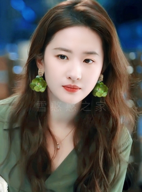 刘亦菲同款绿色花朵耳环耳饰耳夹耳坠2025秋冬新款女度假旅游饰品