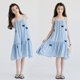 Mädchen Hosentender Rock 2025 Sommer Neues Kinderkleid modische Eltern-Kind-Outfits mittel- und großer Kinder Beach Urlaubsrand Rock