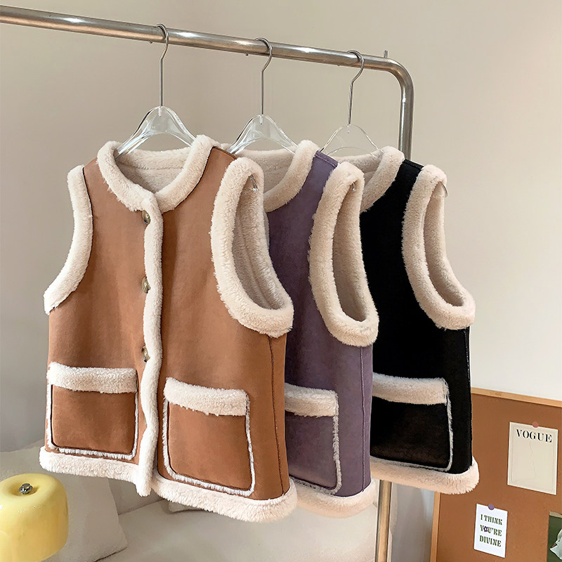 羊羔毛复古棕色皮毛一体两面穿马甲夹2025新款秋冬背心女皮草外套,淘宝优惠券,粉丝福利购,淘宝优惠卷