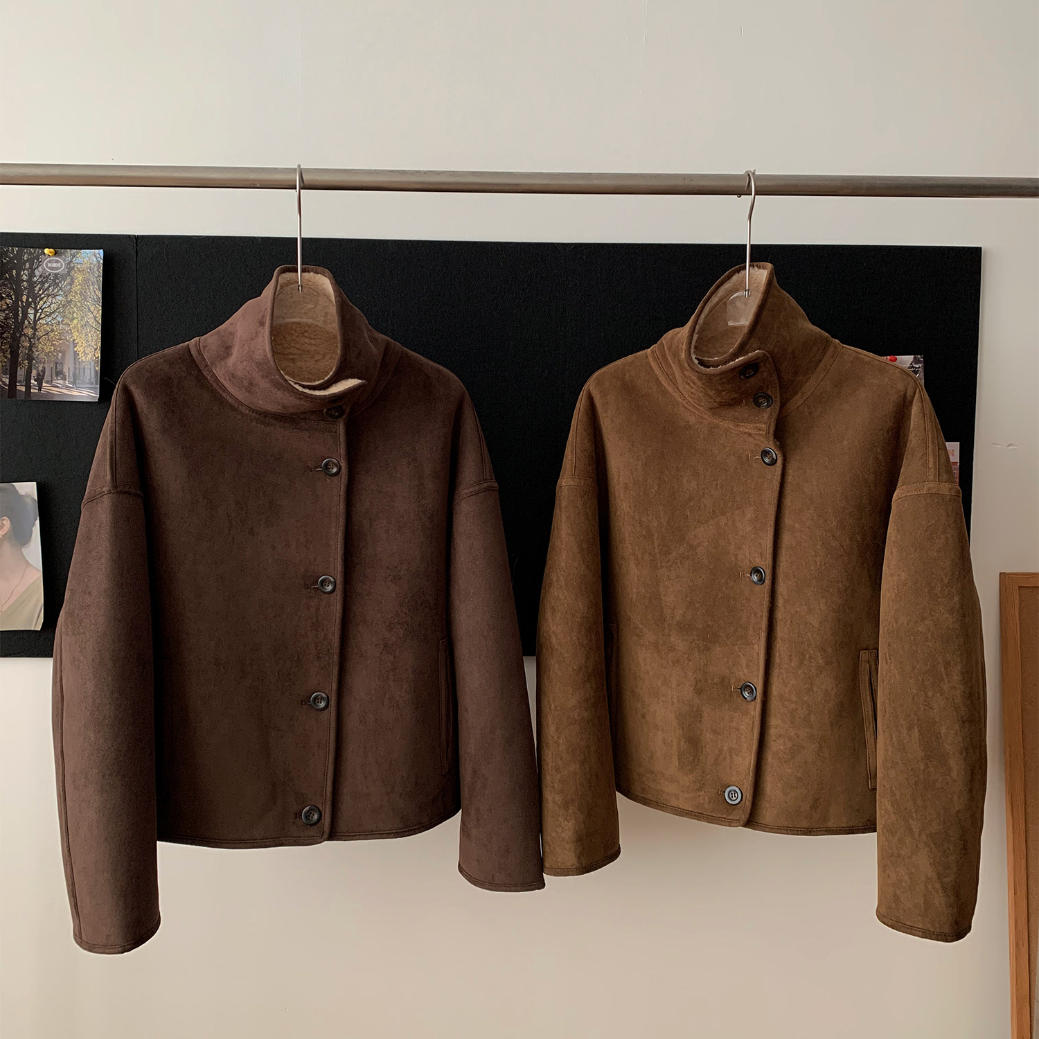 复古立领短款两面穿100羊羔毛麂皮绒皮毛一体2025新款皮草外套女,淘宝优惠券,粉丝福利购,淘宝优惠卷