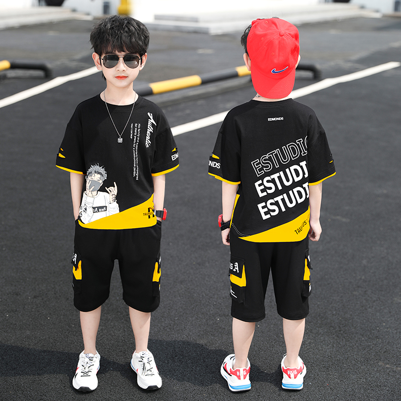 童装男童夏装短袖套装2024年新款中大儿童洋气男孩运动韩版夏季潮