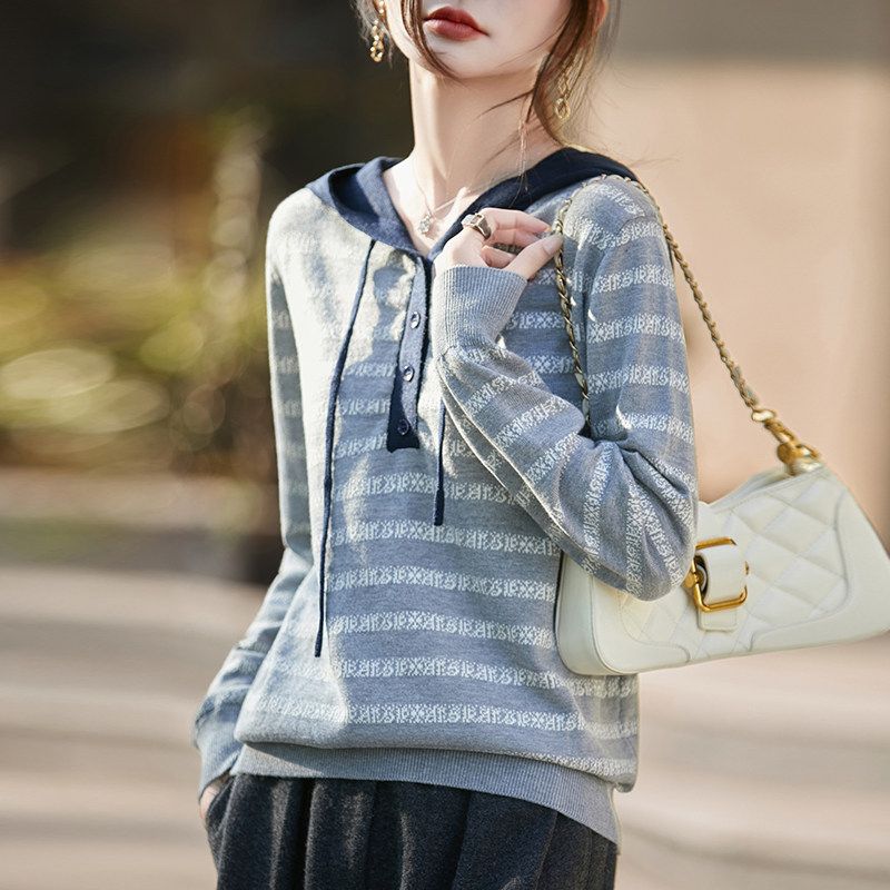 撤标撤柜(A)连帽卫衣针织打底衫女春秋洋气上衣大码女装秋冬毛衣,淘宝优惠券,粉丝福利购,淘宝优惠卷