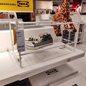 宜家必比斯小鞋架白色60x26x40厘米鞋柜收纳架简易家用简约北欧式