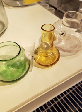 宜家多夫利普小迷你花瓶3件套装饰花瓶水培插花简约粉绿黄色北欧