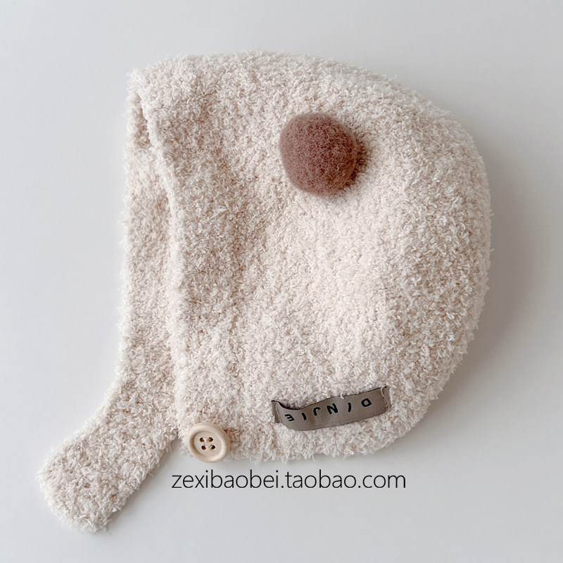 婴儿帽子秋冬款护耳帽可爱超萌宝宝套头帽毛绒男女宝护囟门帽冬季,淘宝优惠券,粉丝福利购,淘宝优惠卷