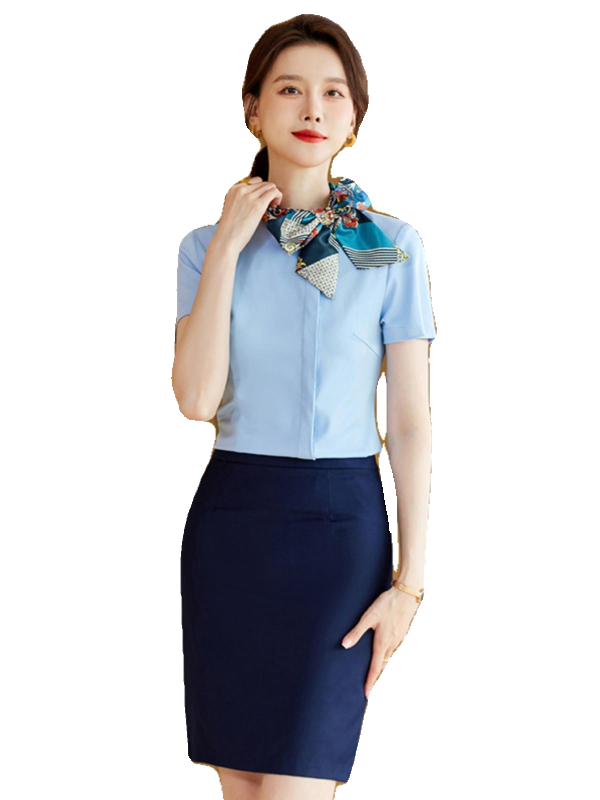 空乘面试职业装衬衫女夏季乘务员空姐制服套装前台接待气质工作服