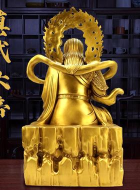 纯黄铜真武大帝玄武祖师铜像