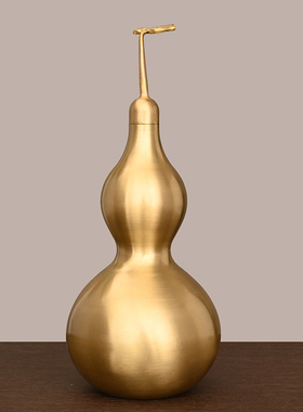 铜葫芦摆件大号纯铜空心开口大葫芦五帝钱风水摆件铜八卦葫芦挂件