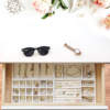 Beige jewelry storage box divided display box