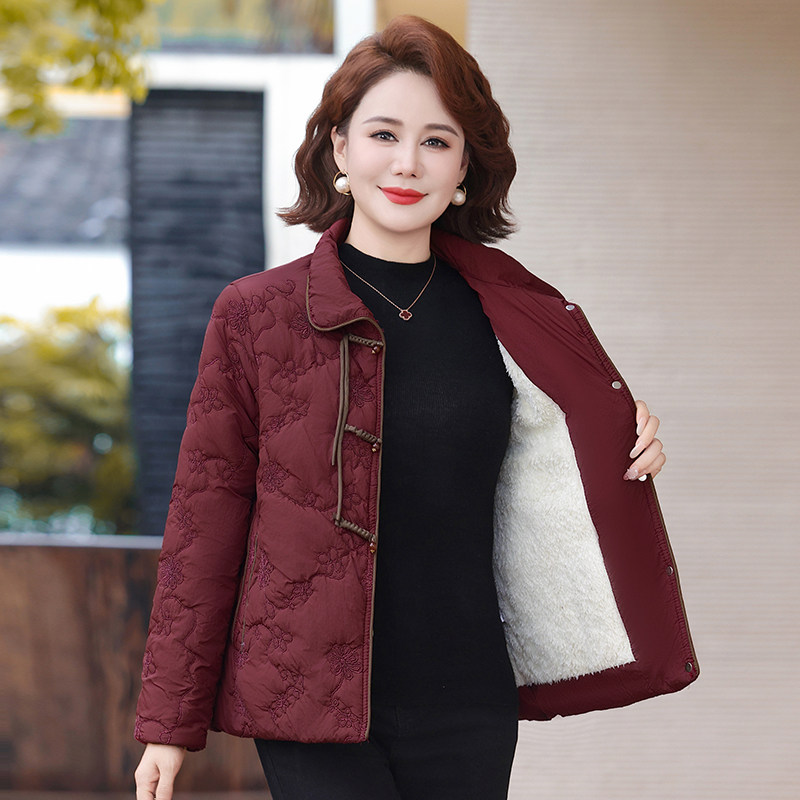 妈妈秋冬装羽绒棉服外套2025新款洋气中老年人加绒保暖棉衣女短款,淘宝优惠券,粉丝福利购,淘宝优惠卷