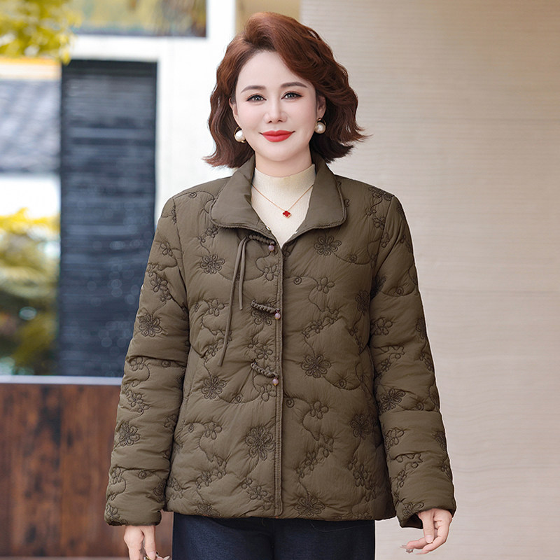 妈妈秋冬装羽绒棉服外套2025新款洋气中老年人加绒保暖棉衣女短款,淘宝优惠券,粉丝福利购,淘宝优惠卷