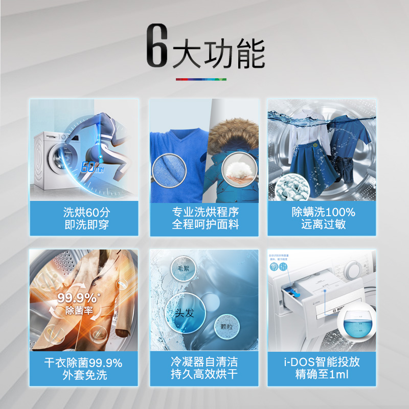 【以旧换新】博世4系智投10公斤全自动家用洗烘一体滚筒洗衣机A0A