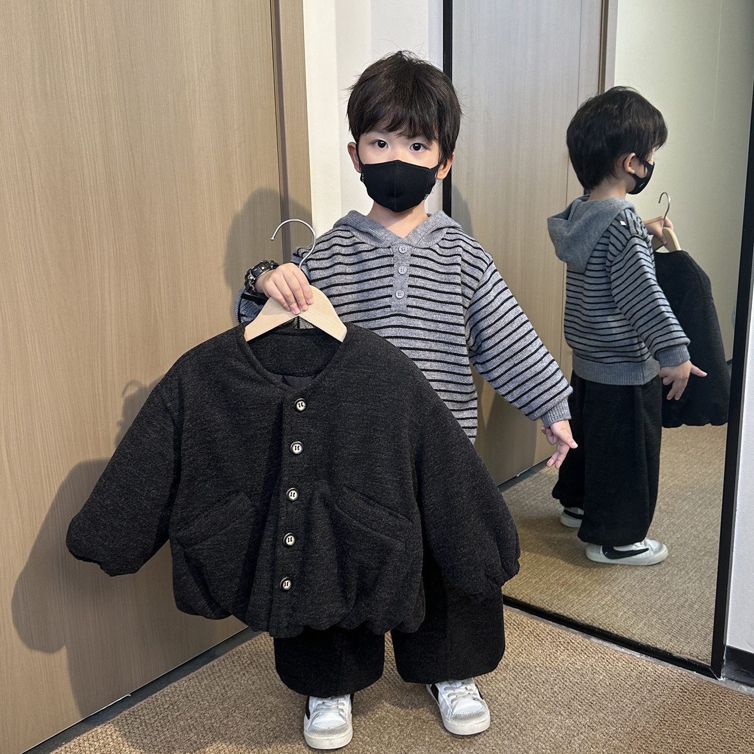 男童加绒加厚套装冬装2025新款儿童秋冬季毛衣宝宝夹棉外套三件套,淘宝优惠券,粉丝福利购,淘宝优惠卷