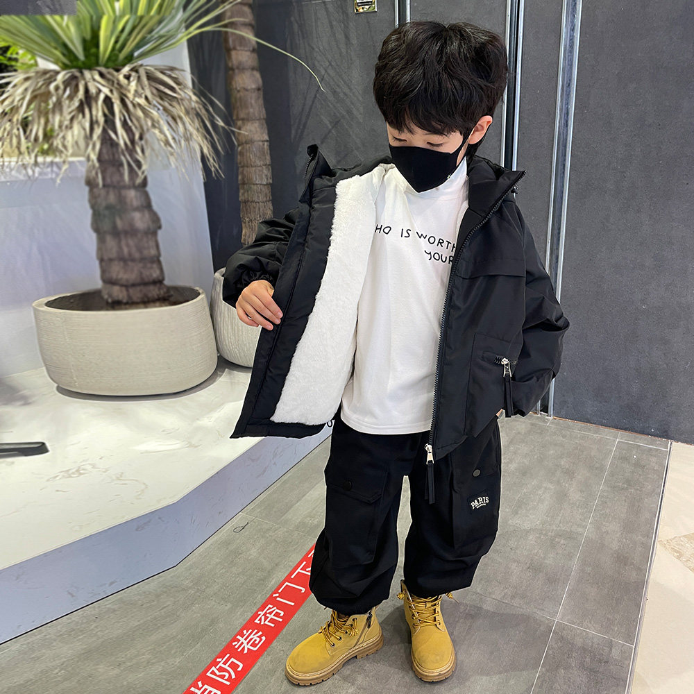 男童加绒外套秋冬款2025新款帅气儿童春冬季加厚棉衣男孩宝派克服,淘宝优惠券,粉丝福利购,淘宝优惠卷