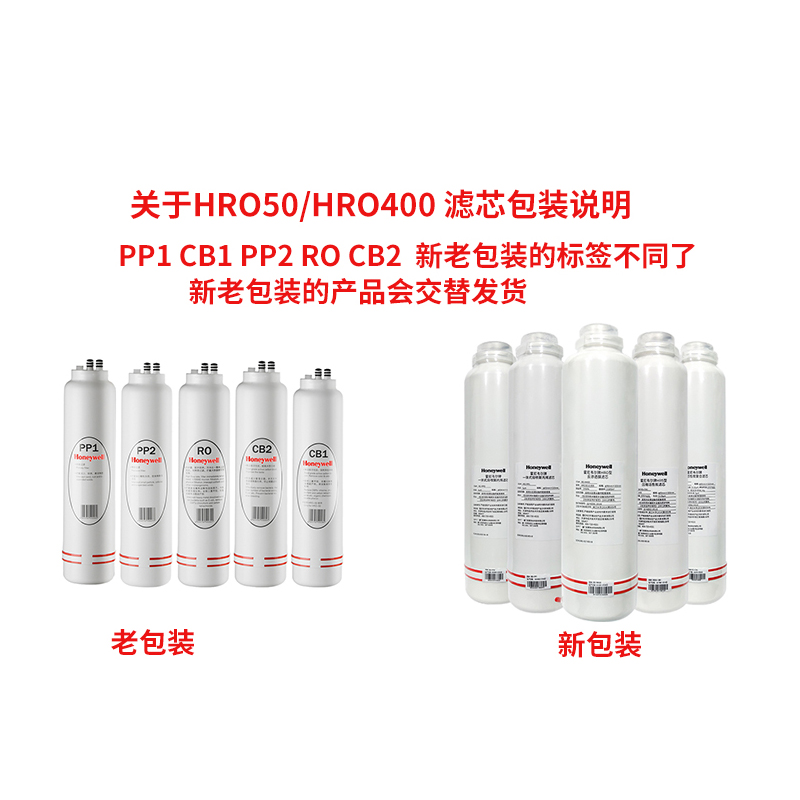 霍尼韦尔HRO400/50净水器滤芯PP1PP2 CB1 CB2 RO原装正品复合滤芯 - 图0