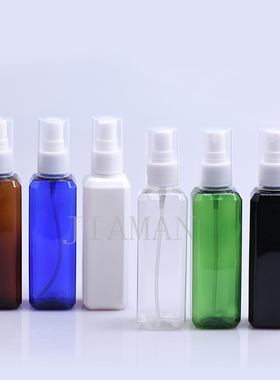 100ml 方形全罩 PET 喷雾瓶 小塑料瓶子 分装喷 雾瓶 喷雾器 美容
