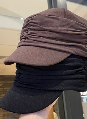 复古百搭褶皱马术帽女春夏季出游