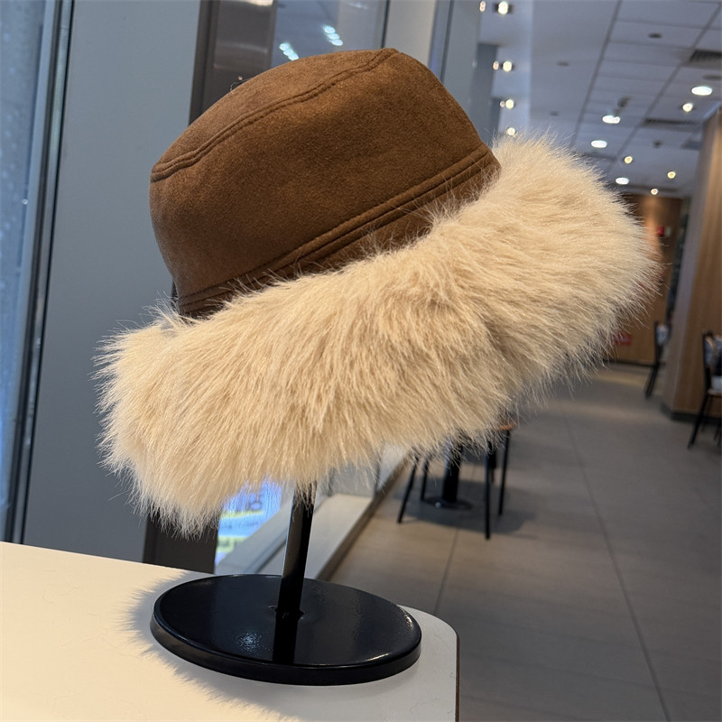 冬季仿麂皮加绒蒙古帽女仿羊羔毛加厚保暖渔夫帽休闲百搭时尚盆帽,淘宝优惠券,粉丝福利购,淘宝优惠卷