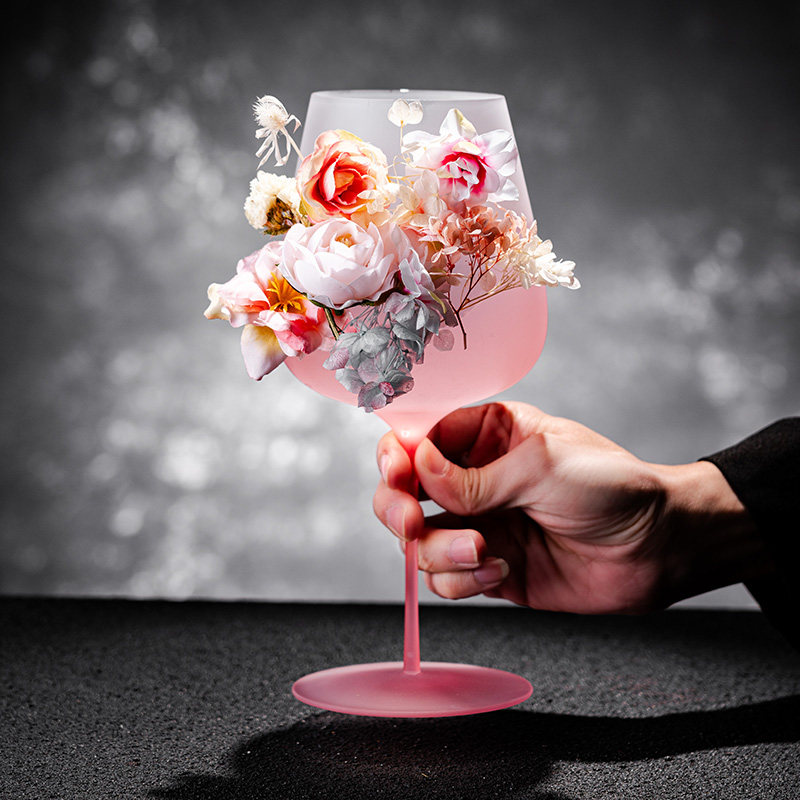 法式浪漫磨砂渐变粉鸡尾酒杯红酒杯果汁杯玻璃杯 中古小众香槟杯,淘宝优惠券,粉丝福利购,淘宝优惠卷