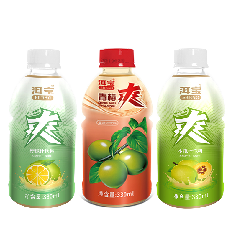 云南大理特产洱宝青梅爽 柠檬汁 木瓜汁果蔬汁饮品整箱330ml*12瓶 - 图2