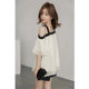 Summer Oversized Short Sleeve Boat Collar Shirt Tops ຂອງແມ່ຍິງ