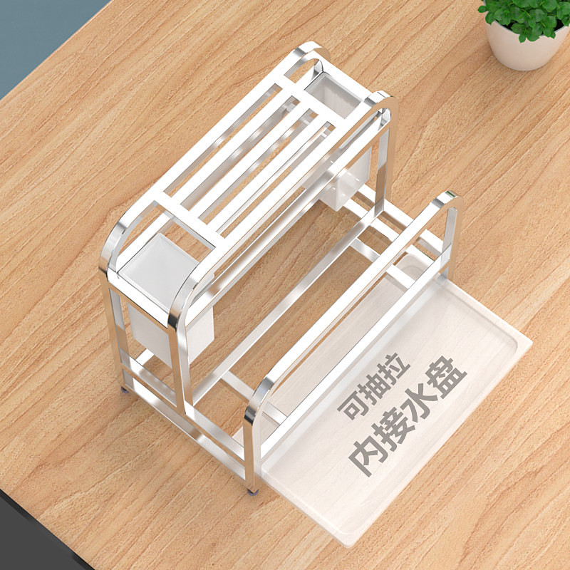 304不锈钢刀架厨房砧板一体菜刀菜板放置架置物架台面刀具收纳架 - 图3