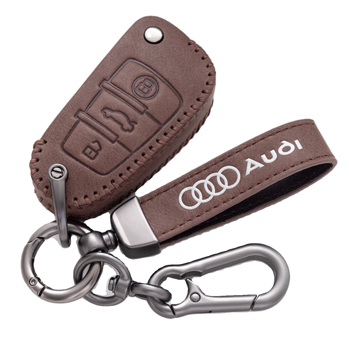 适用奥迪Q5LA3A6LA4LQ3Q4Q6A5A7A8真皮钥匙包钥匙套钥匙扣车装饰