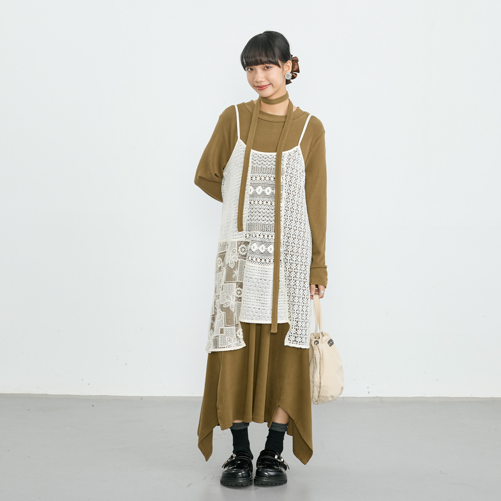 inkday日系轻复古蕾丝针织镂空罩裙女 肩带可调节叠穿百搭吊带裙,淘宝优惠券,粉丝福利购,淘宝优惠卷