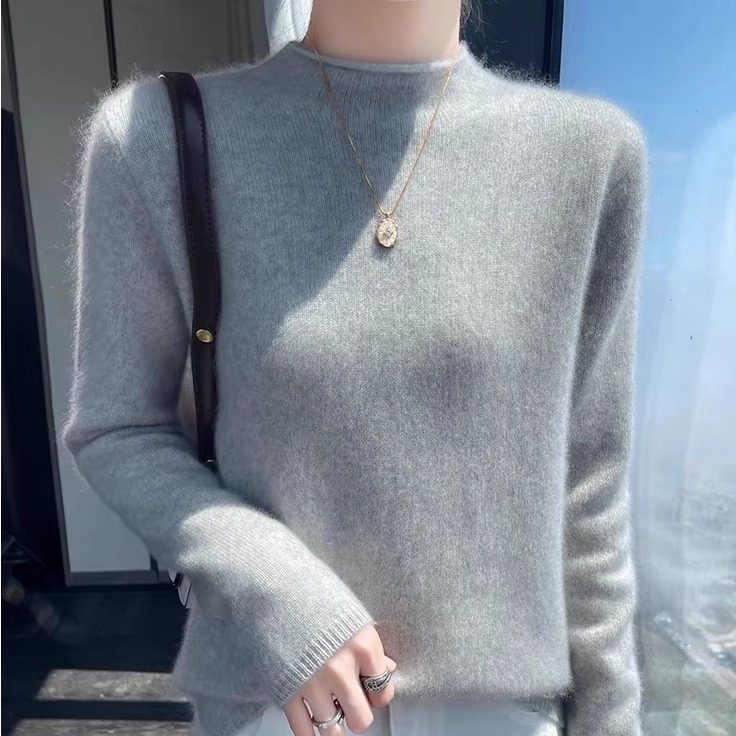 新款100纯羊毛衫女士半高领宽松毛衣秋冬内搭针织大码打底衫上衣,淘宝优惠券,粉丝福利购,淘宝优惠卷