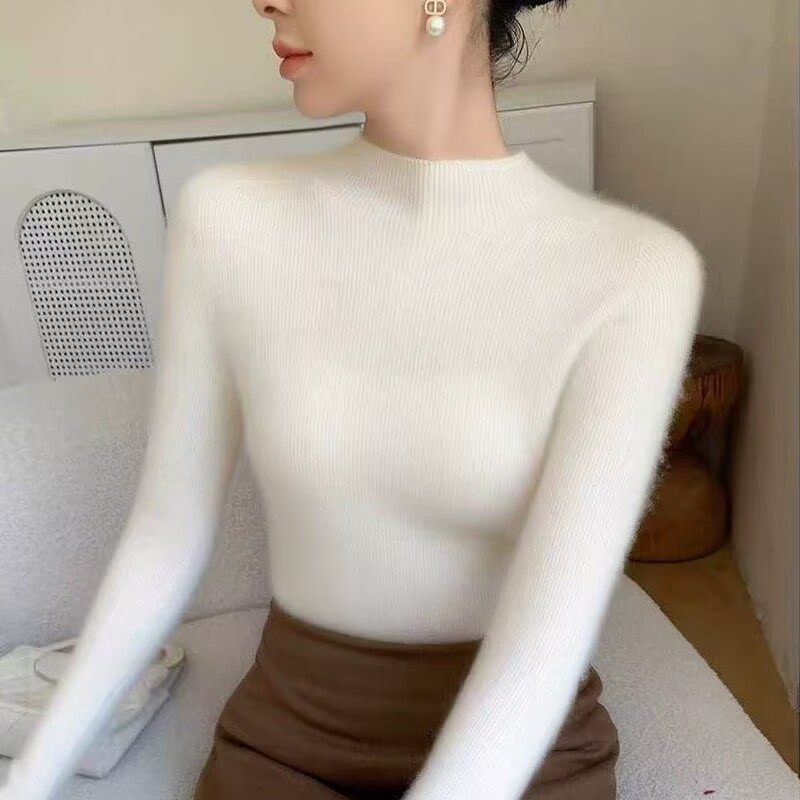 新款100纯羊毛衫女秋冬紧身打底衫修身显瘦羊毛半高领毛衣女洋气,淘宝优惠券,粉丝福利购,淘宝优惠卷