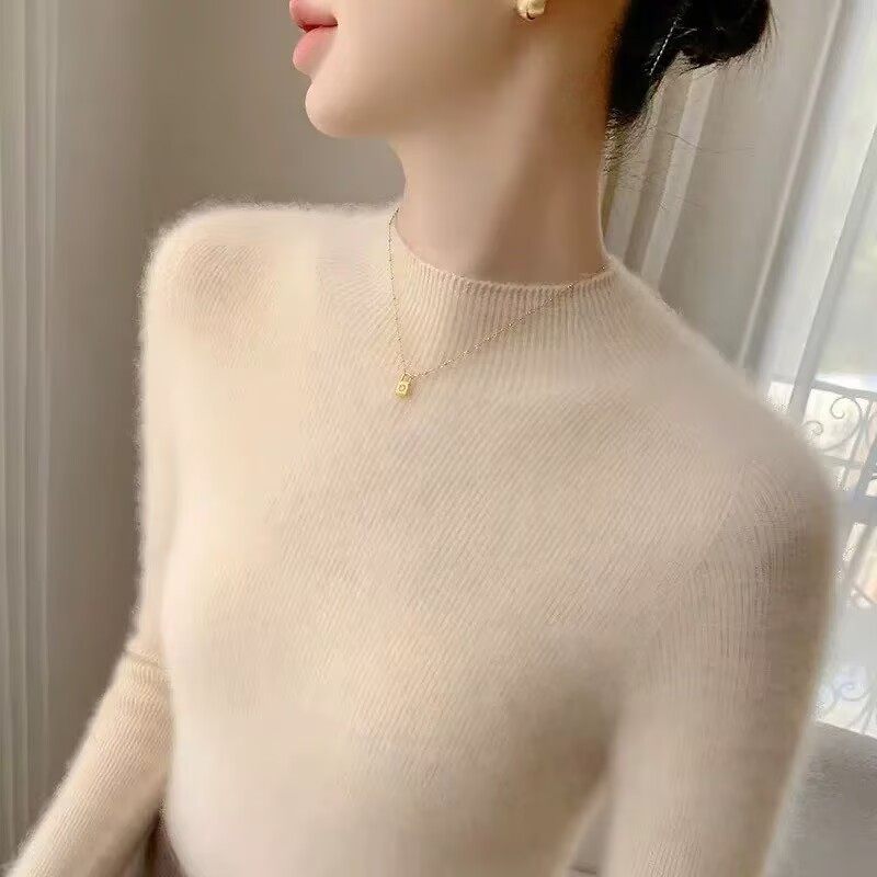 新款100纯羊毛衫女秋冬紧身打底衫修身显瘦羊毛半高领毛衣女洋气,淘宝优惠券,粉丝福利购,淘宝优惠卷