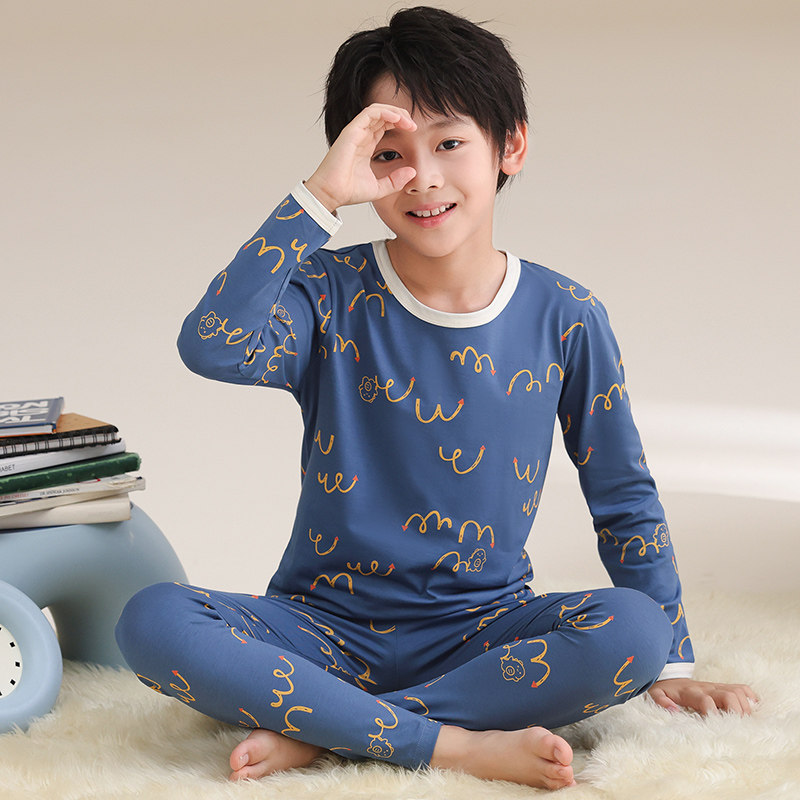 玛伦萨7A抑菌100%纯棉儿童睡衣秋衣秋裤套装男童保暖内衣家居服,淘宝优惠券,粉丝福利购,淘宝优惠卷