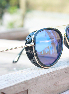 情侣个性长脸大框反光蛤蟆镜炫光