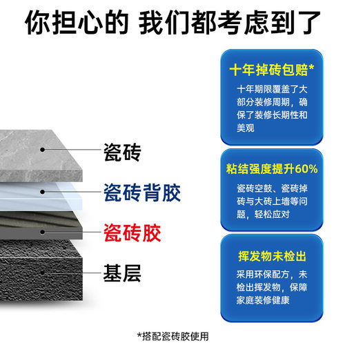德高瓷砖胶背胶强力粘合剂粘接瓷砖空鼓专用家用背涂胶官方旗舰店 - 图2