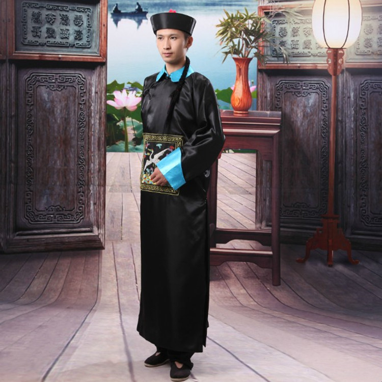 万圣节化妆舞会服装整蛊恐怖鬼衣清朝僵尸服古装大臣官服钦差大臣_虎窝淘