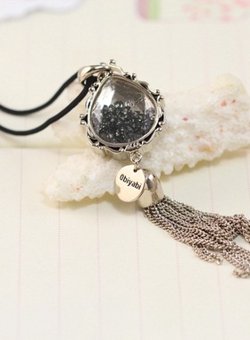 韩版时尚风复古水晶流苏毛衣链