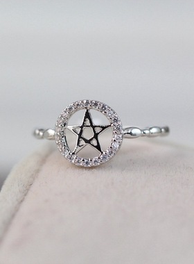 镀金五角星微镶钻韩版时尚风戒指