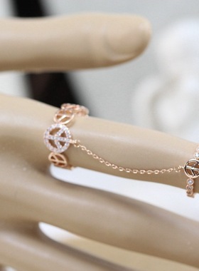 镀金和平鸽两件套韩版时尚风戒指