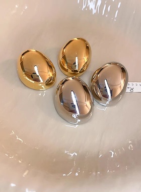 欧美金色大耳环女小众设计感高级冷淡风夸张轻奢银色耳钉金属耳饰