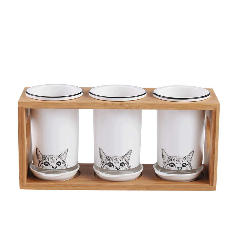 Creative chopstick cage ceramic tableware cage cat chopstick holder