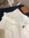 This beautiful, amazing level!! Y single~ Heavy industry round neck bright line white denim short jacket for women Autumn