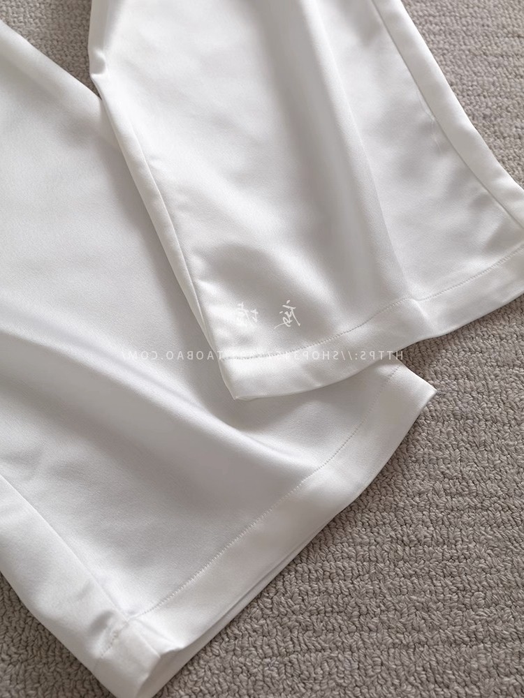 品牌专柜高端女装外贸真丝抗皱三醋酸缎面松紧高腰直筒阔腿长裤女,淘宝优惠券,粉丝福利购,淘宝优惠卷