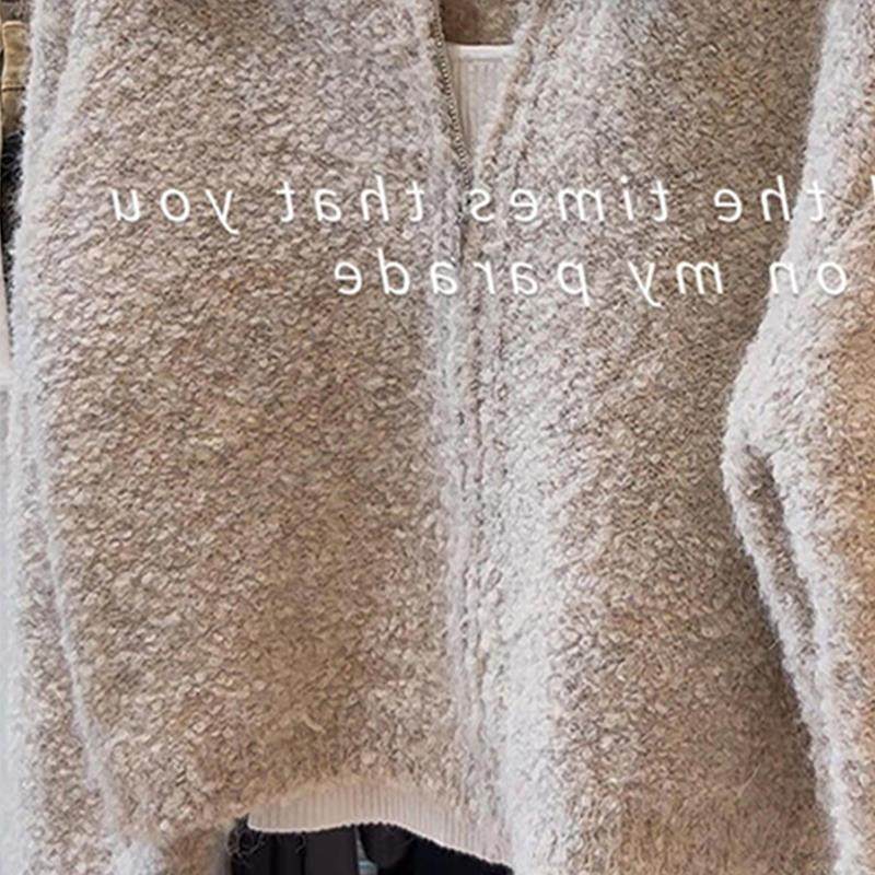 今年流行韩系拉链polo领羊毛圈圈绒毛衣外套女宽松短款针织开衫,淘宝优惠券,粉丝福利购,淘宝优惠卷