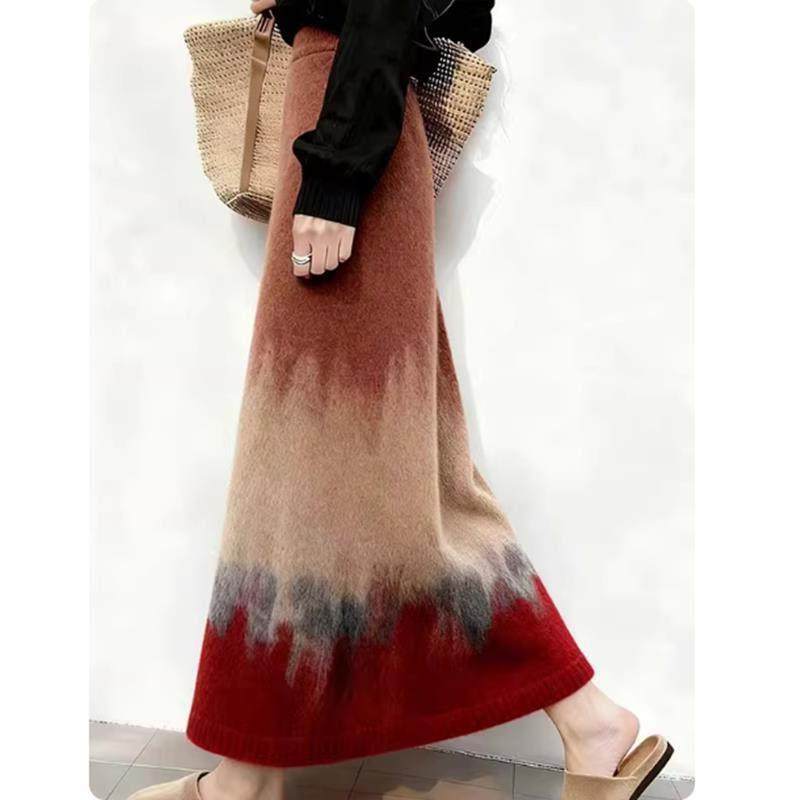 牛X货 巨炸裂！今年流行漂亮渲染半身裙女高腰显瘦a字裙气质女冬,淘宝优惠券,粉丝福利购,淘宝优惠卷