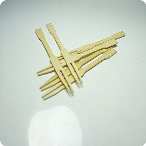 一次性水果叉子/竹子水果叉/竹制 竹子水果叉 袋装水果签80只包邮 - 图0