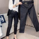 2025秋季加绒加厚小西裤女黑色烟管裤修身显瘦九分弹力休闲铅笔裤