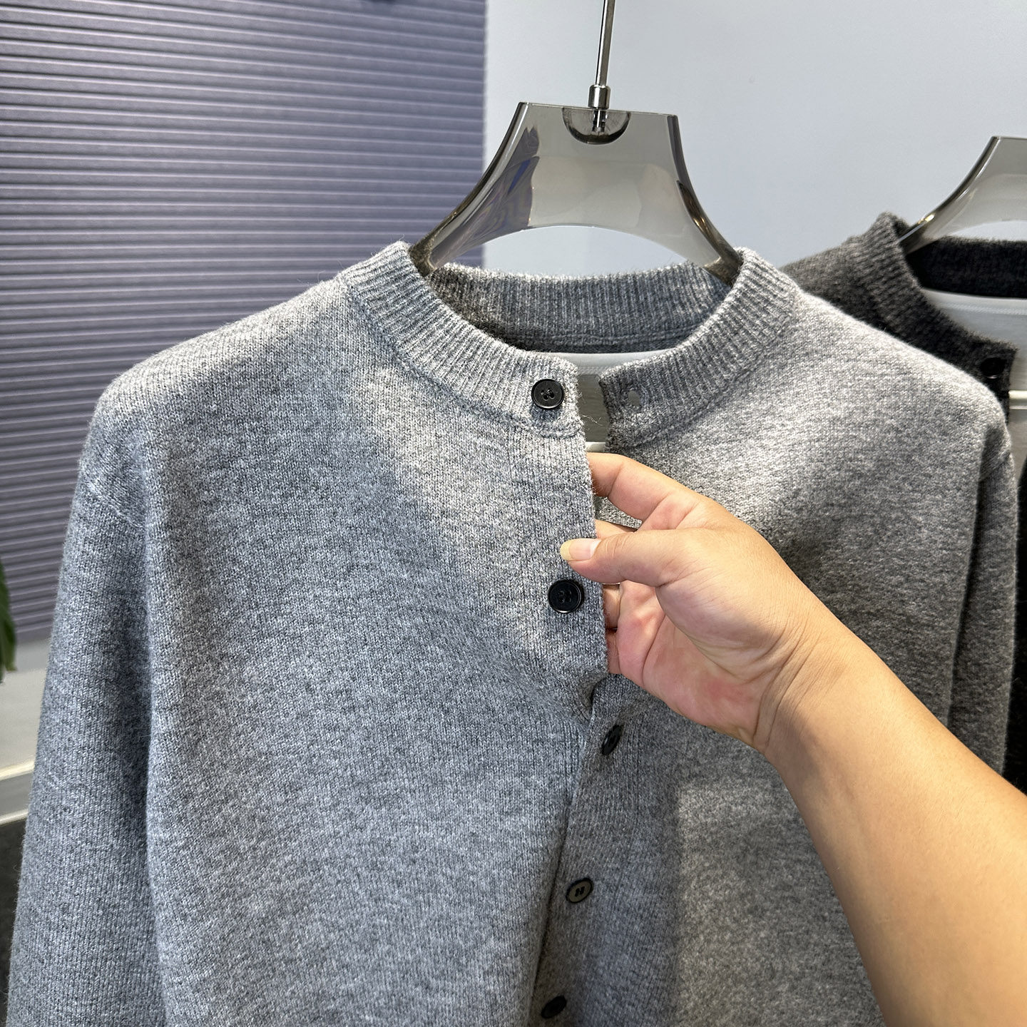 高级感纯色开衫男针织衫毛衣外套秋冬季男款圆领外搭休闲毛线衣潮,淘宝优惠券,粉丝福利购,淘宝优惠卷