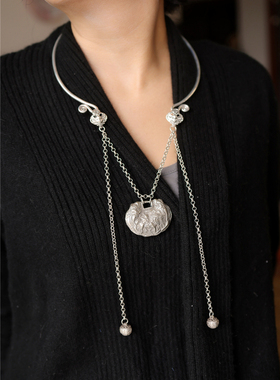 春风仿老银如意麒麟锁璎珞项圈